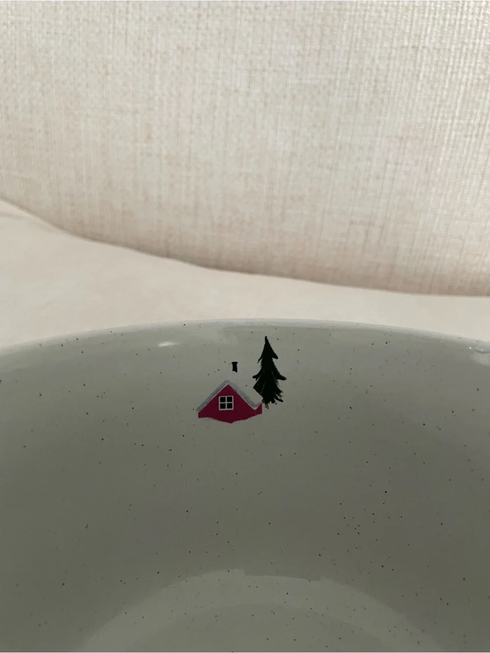 West Elm St. Jude Holiday Skier Stoneware Mug Soup Bowl Snow Trees Winter 28 oz